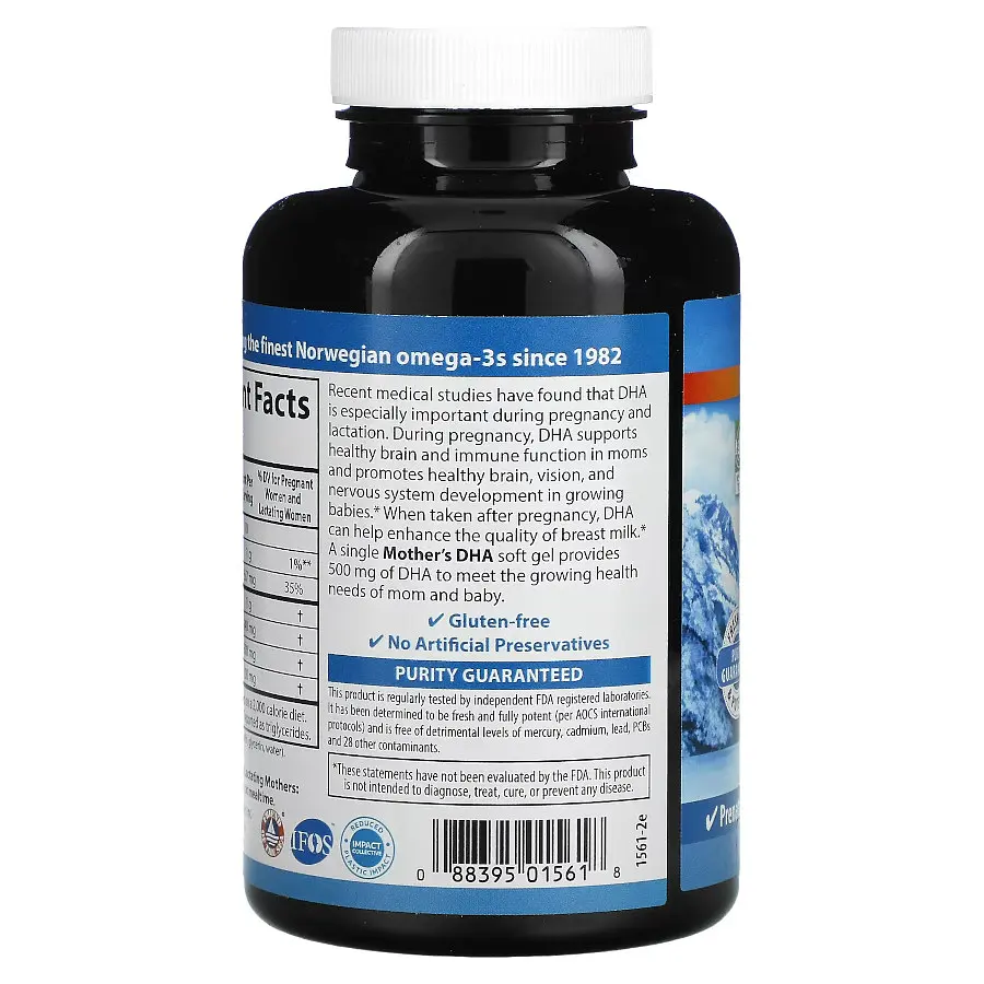 Жирні кислоти Carlson Labs Mother's DHA, 120 капсул - фото 2