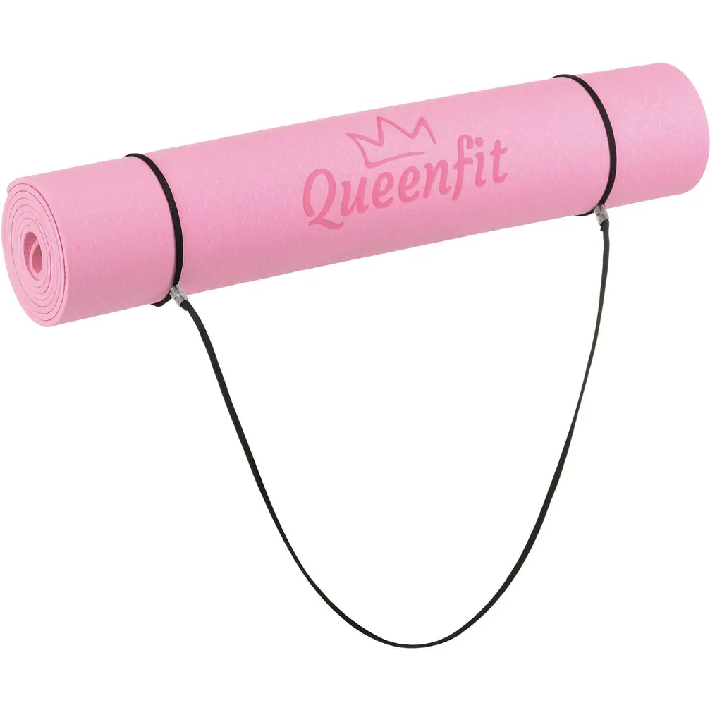 Килимок (мат) для фітнесу та йоги Queenfit Premium TPE 0,5см рожевий - фото 6