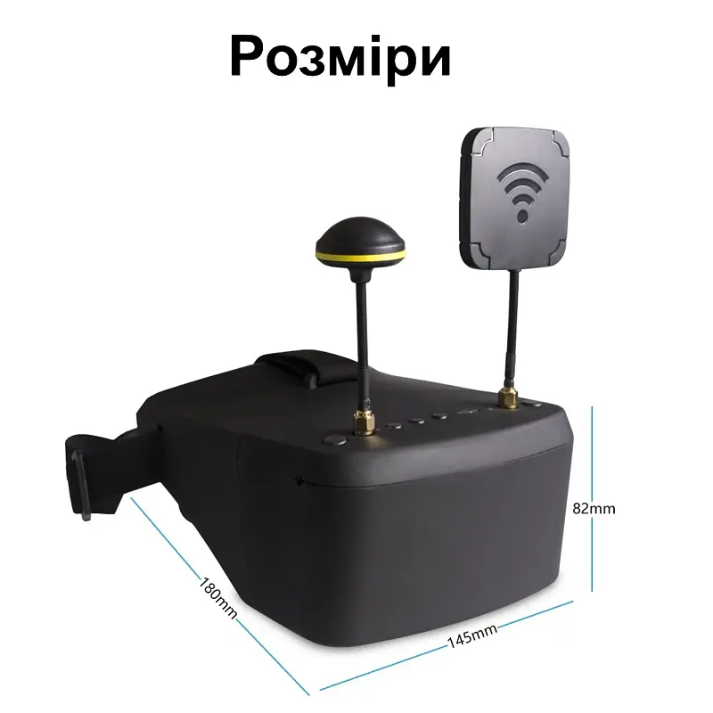 FPV очки - шлем для квадрокоптера и авиамоделей Eachine EV800D, 5 "экран, 5.8 ГГц, 2 антенны, запись (100987) - фото 6