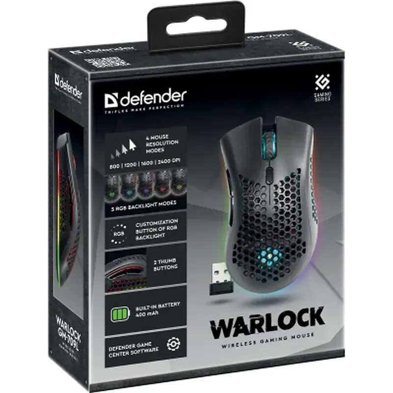 Мишка Defender Warlock GM-709L RGB Wireless Black (52709) - фото 8