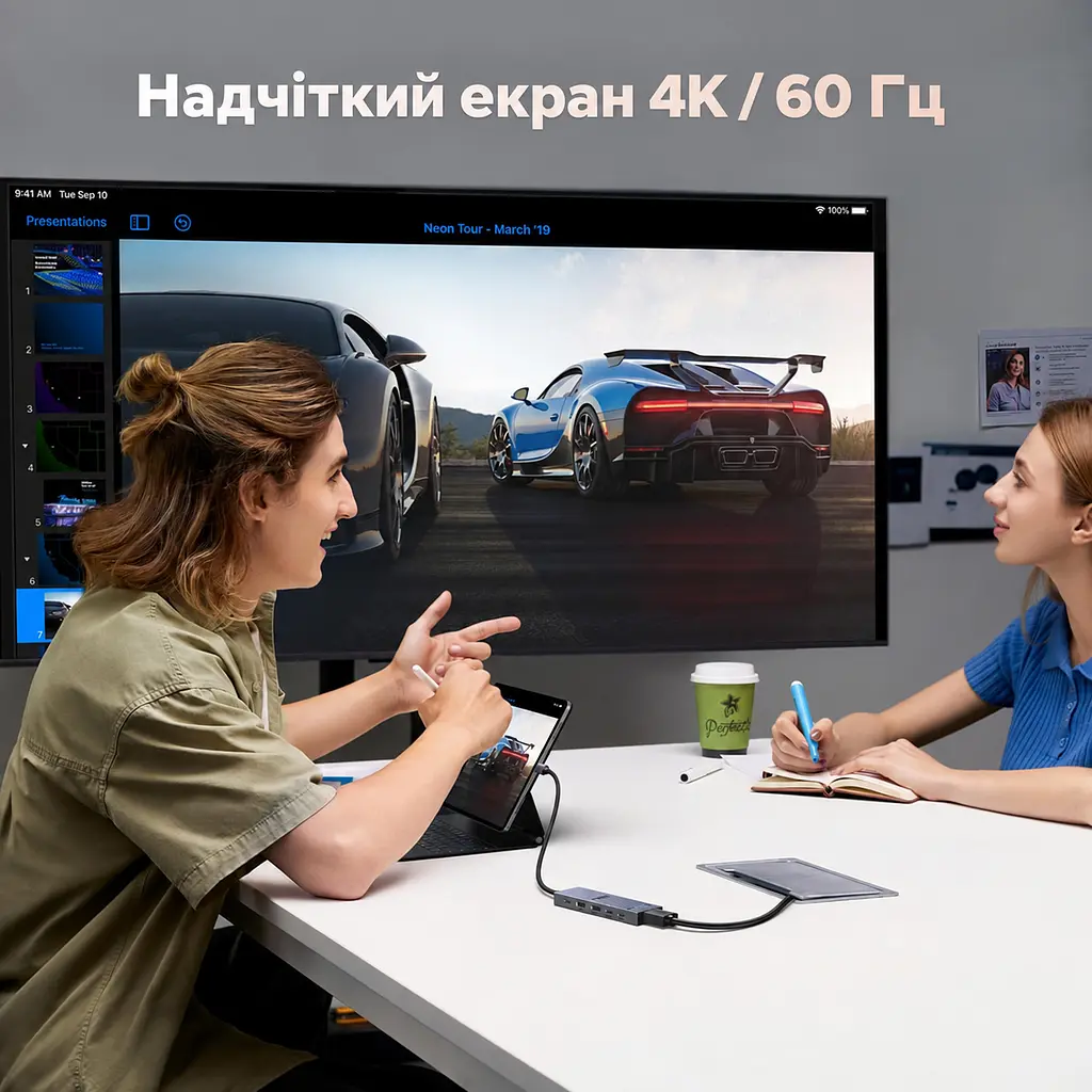 USB-C хаб UGREEN Revodok Pro CM818 6 в 1 HDMI до 4K 60 Гц 2 USB-A та 2 USB-C для даних USB 3.2 Gen 2 до 10 Гбіт/с вхід USB-C PD 3.0 до 100 Вт наскрізне заряджання ноутбука до 85 Вт HDMI потребує USB-C з відеовиходом заряджання потребує приймання живлення USB-C для 85 Вт потрібні зарядний пристрій PD 100 Вт і кабель Windows macOS Linux без драйверів Steam Deck ROG Ally індикатор алюмінієвий корпус вбудований кабель 20 см космічний сірий (45363) - фото 9