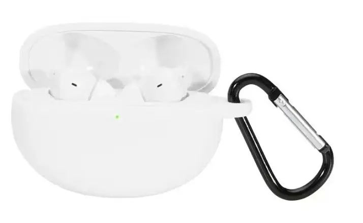 Чехол-накладка DK Silicone Candy Friendly с карабином для Oppo Enco Free 2 / 2i (white) - фото 2