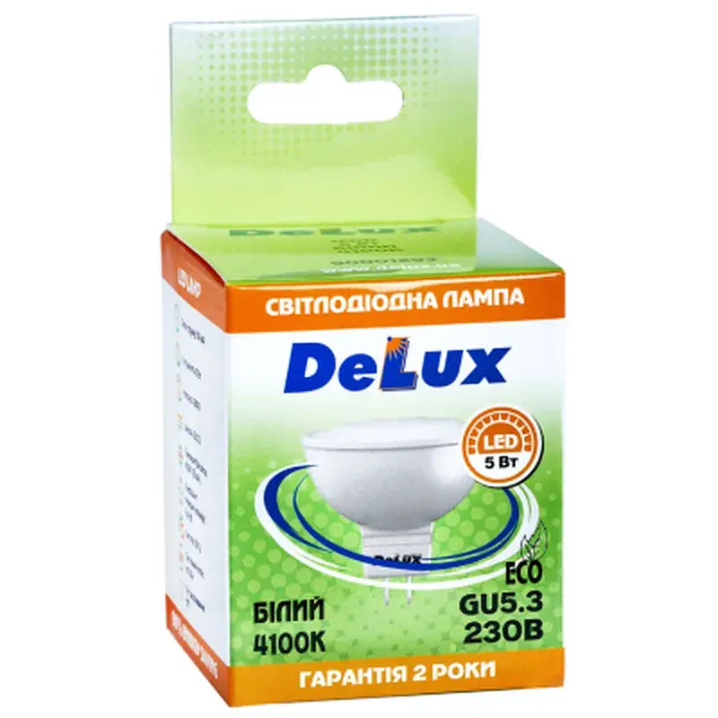 Лампочка Delux JCDR 5Вт 4100K 220В GU5.3 (90023555) - фото 2