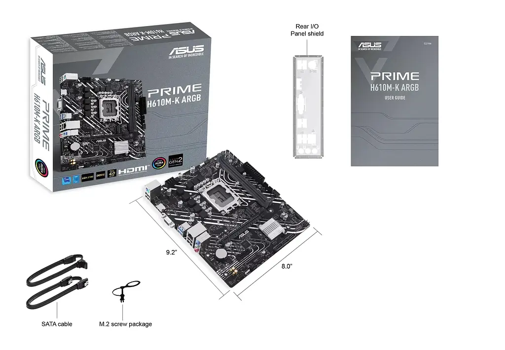 Материнская плата PRIME H610M-K ARGB s1700 H610 2xDDR5 M.2 HDMI D-Sub mATX ARGB Asus teh0019111 - фото 3
