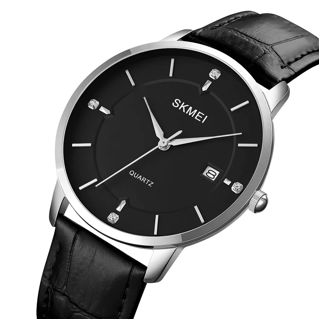 Наручные часы мужские 1801LSIBK Silver-Black Leather Skmei acs0030587 - фото 2