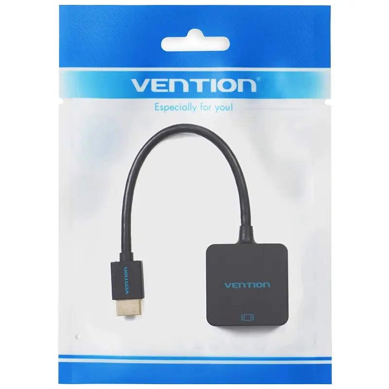 Перехідник HDMI M VGA F, 1080P 60Hz, 3,5мм Micro USB (F) powered, кабель 0,15м Vention чорний - фото 3