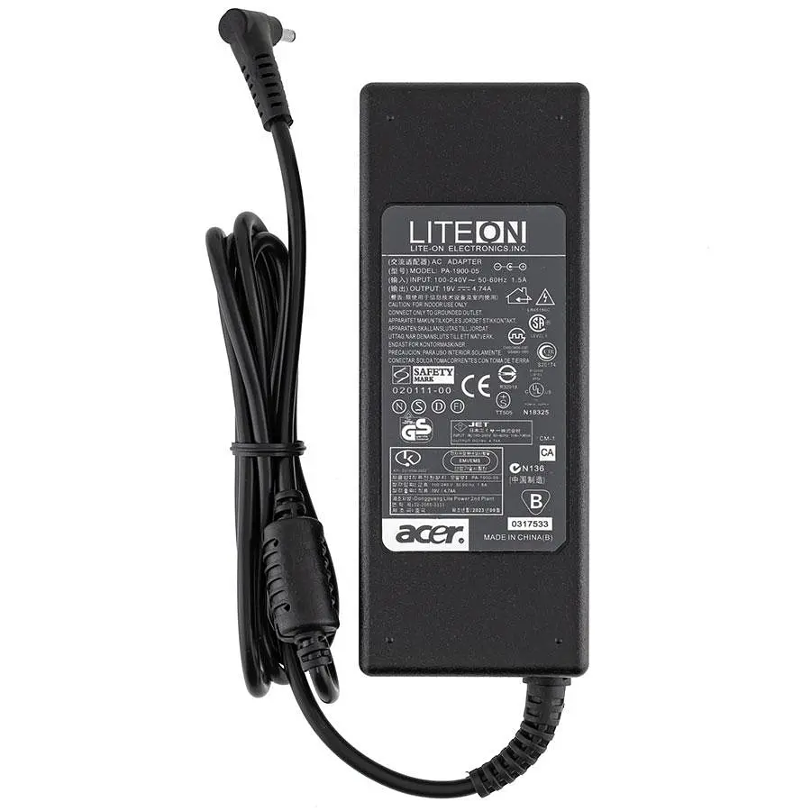 Блок живлення для ноутбука ACER 19V 4.74A 90W 3.0x1.0мм чорний RECTANGULAR - фото 2
