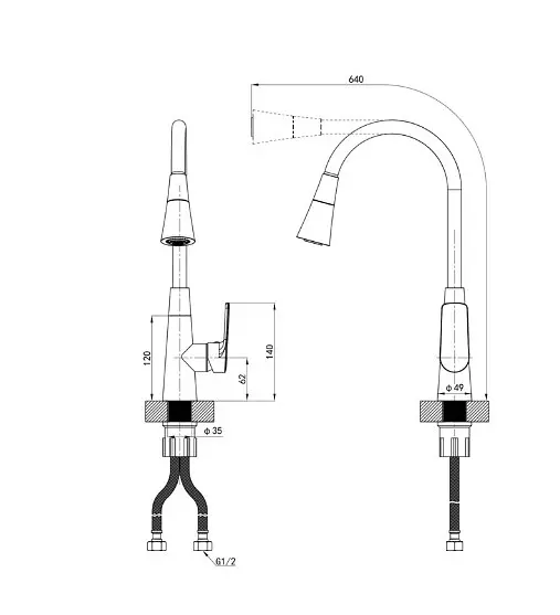 Змішувач для кухні Mixxus Premium Matis 011-T (NUT) Refl.Gray (MI8267) - фото 4