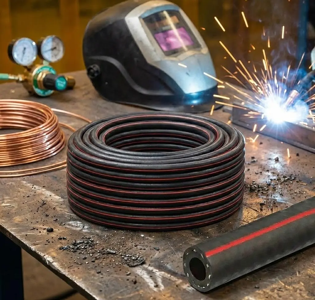 Шланг гумовий для газового зварювання Ø9 ацетилен пропан-бутан 1 Метр (ГОСТ 9356-75 БПР) (Бухта 50м) - фото 2