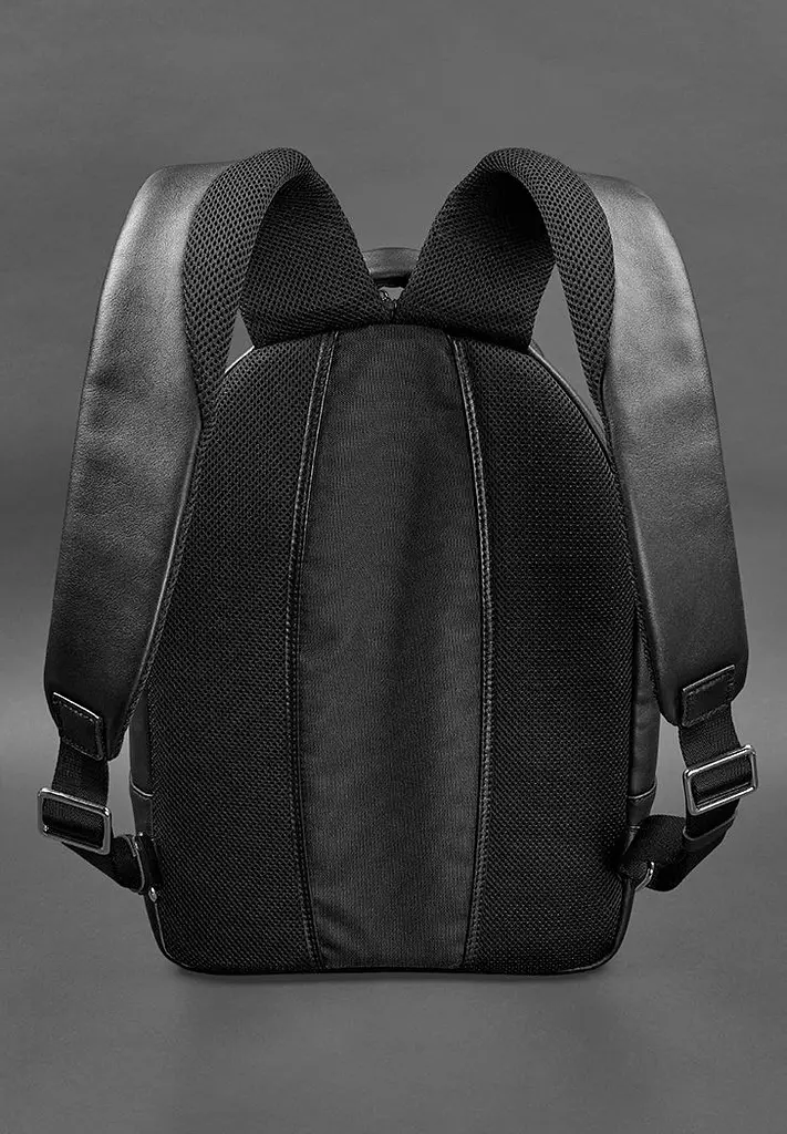 Шкіряний рюкзак чорний краст - фото 6
