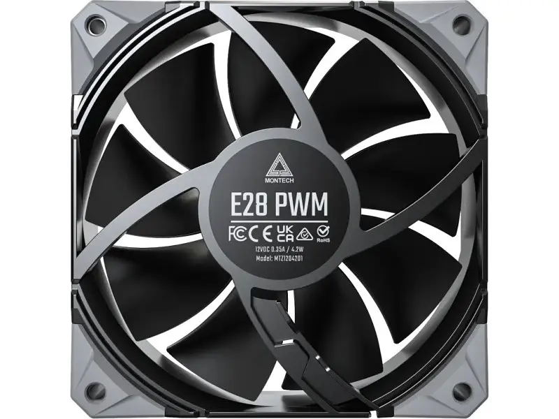 Корпусний вентилятор Montech E28 PWM 3-Pack Black - фото 2