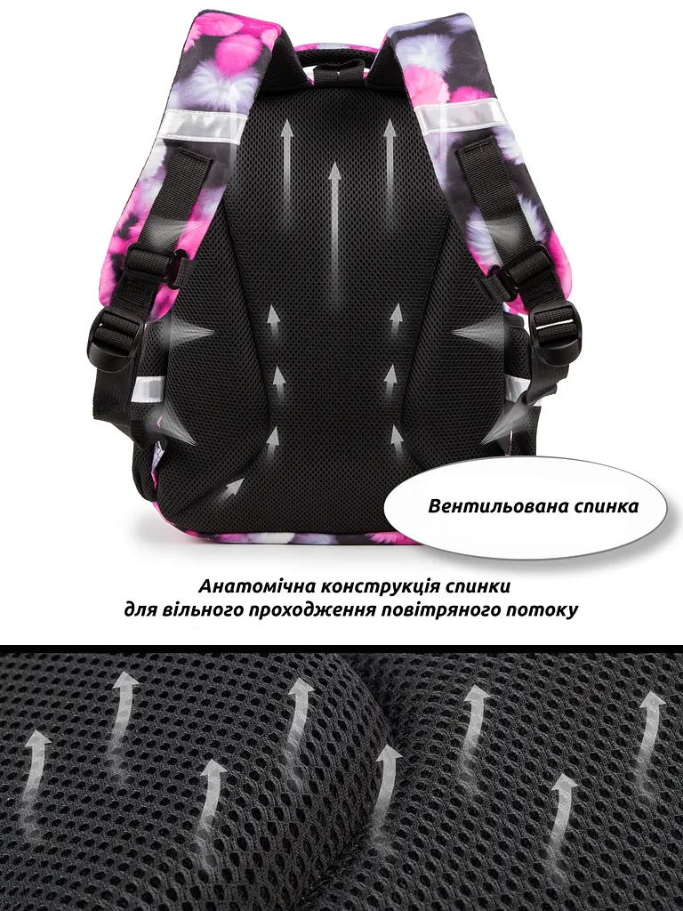 Шкільний рюкзак з ортопедичною спинкою для дівчинки School Standard 38х30х18 см з Котом для молодших класів (170-66) - фото 6
