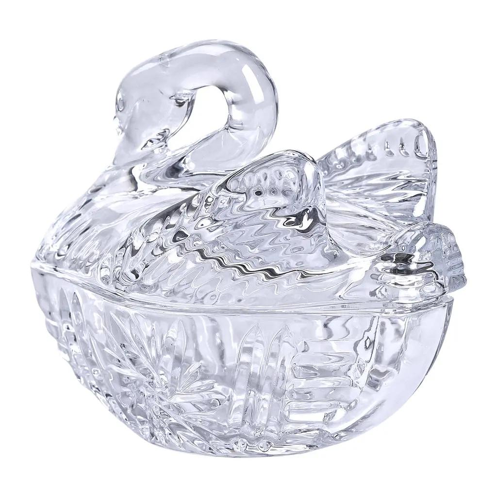 Цукорниця скляна у формі лебедя з кришкою 14*9*11 см Yiwu HP-YH-40 - фото 2