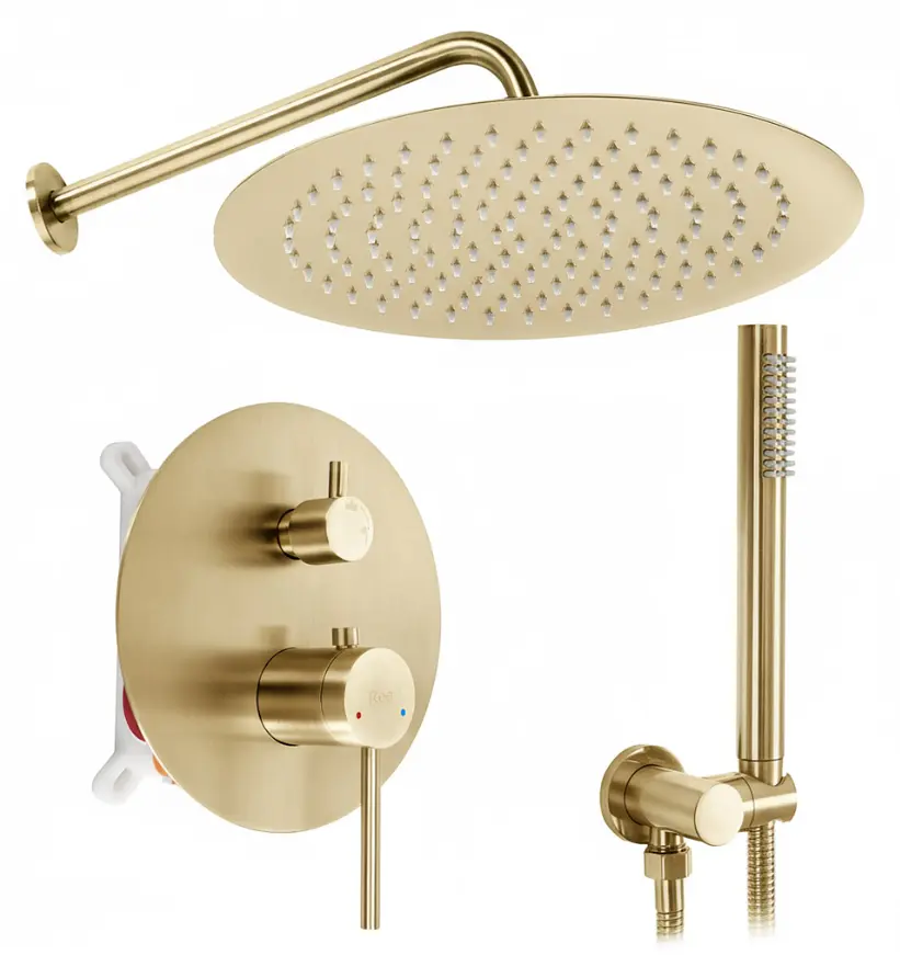 Душова система прихованого монтажу Rea Foss Clif + BOX brushed gold REA-P5647