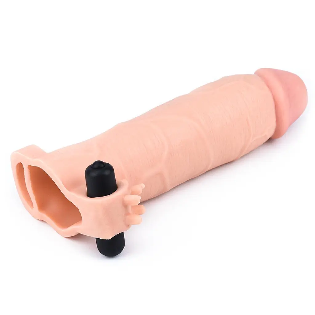 Насадка на пеніс Lovetoy Pleasure X-Tender Flesh Add 3" 20 см тілесний - фото 4