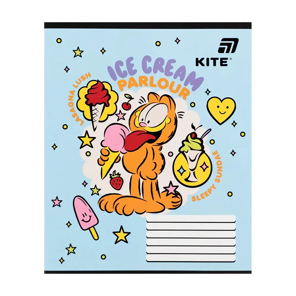 Зошит Kite Garfield, 12 аркушів, коса лінія (GF26-235), в асортименті - фото 7