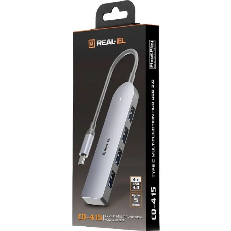 Хаб REAL-EL CQ-415 Space Grey - фото 9