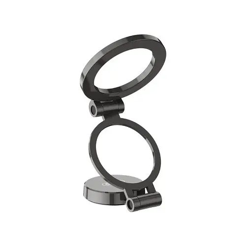 Автотримач XO C161 Apple magsafe magnetic tri-fold phone holder with magnet ring чорний - фото 8