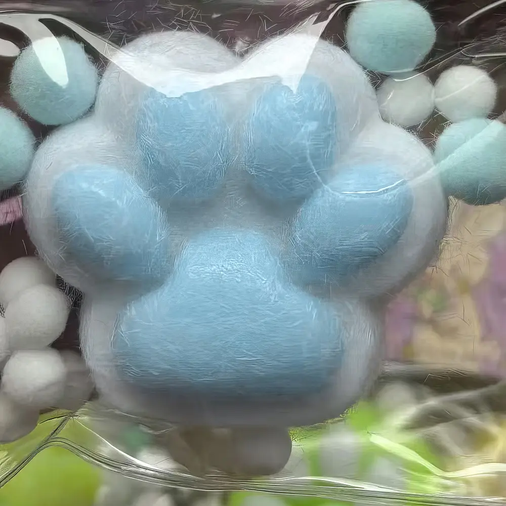 Сквіш UFT Squish Cat Paw Fluffy 12 Пухнаста лапка White blue - фото 2