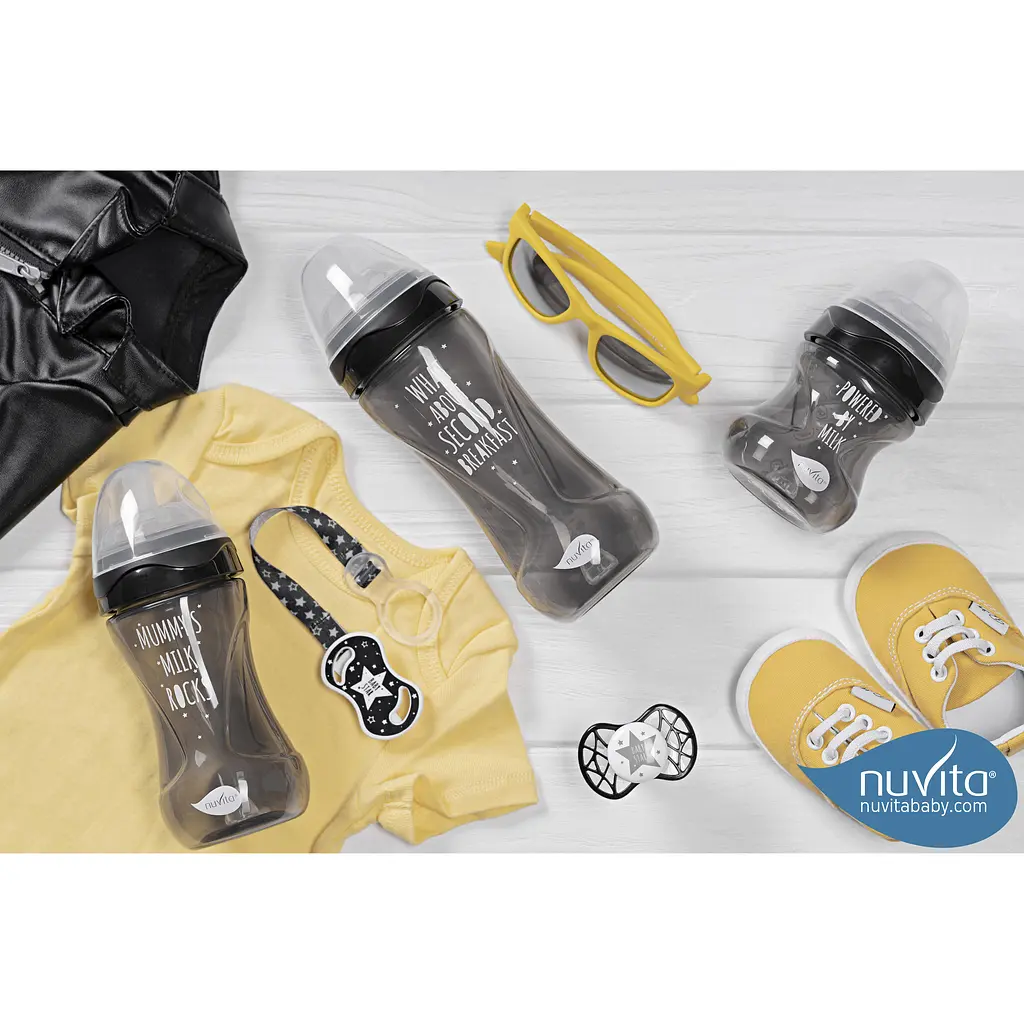 Бутылочка для кормления Nuvita Mimic Cool, антиколиковая, 250 мл, черный (NV6032BLACK) - фото 16