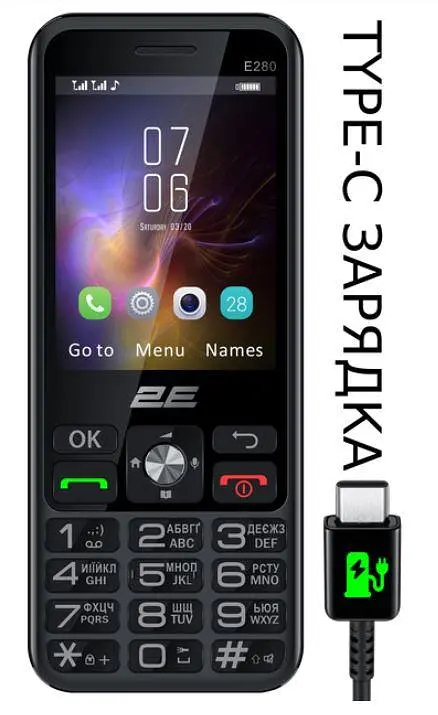 Телефон кнопочный 2E E280 (2025) DS 2.8" 1500 мАч черный - фото 5