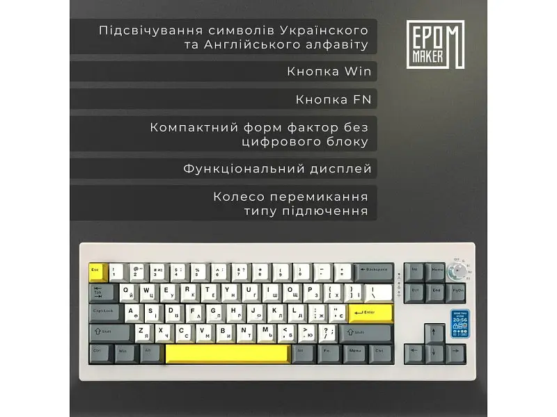 Клавіатура Epomaker Shadow-X White (SHX-W-WL) - фото 5