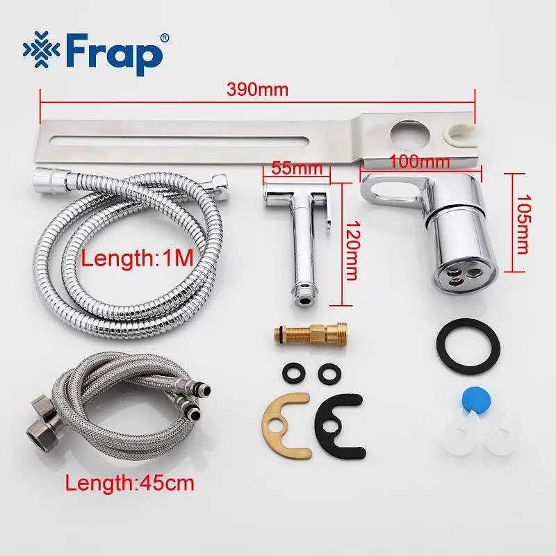 Гигиенический душ с приставкой для унитаза Frap F1250-2 хром, Хром - фото 6