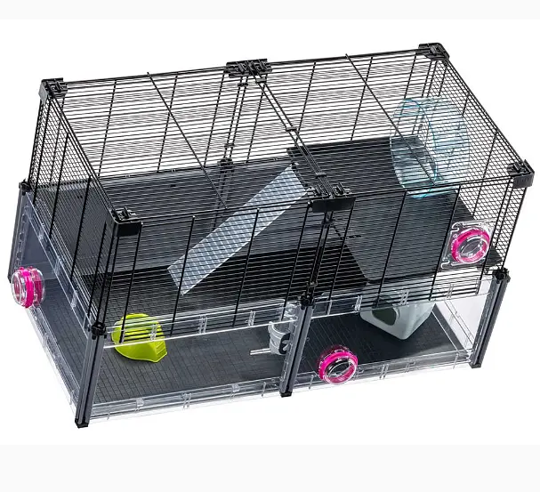 Модульна клітка для хом'яків та мишей Ferplast Multipla Hamster з аксесуарами чорна 72.5x37.5x42 см 57007217 - фото 6