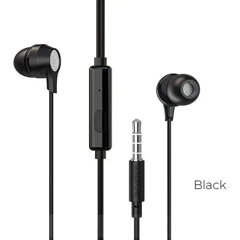 Наушники вакуумные Borofone Bm28 Jack 3.5 с эластичным кабелем черные - фото 7