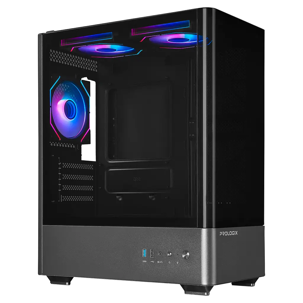 Корпус Prologix Lumi GM-01AB Glass Black - фото 2