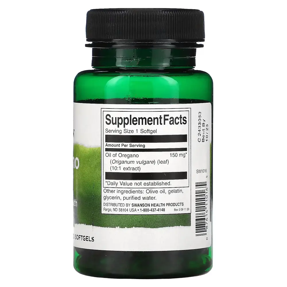 Натуральна добавка Swanson Oregano Oil 10:1 Extract, 120 капсул - фото 2