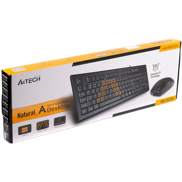Комплект (клавиатура + мышь) A4Tech KRS-8520D USB Black (KRS-8520D Black) - фото 3