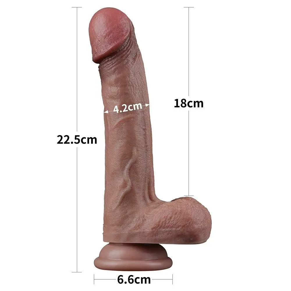 Фаломіметатор Lovetoy Dual Layered, 22,5 см (коричневий) - фото 2