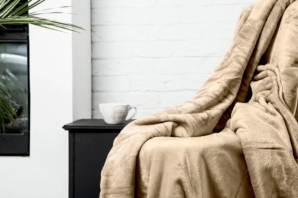 Плед Ecotton 150х220 см Well Soft темно-бежевого кольору (FL-16-1212) (20907)