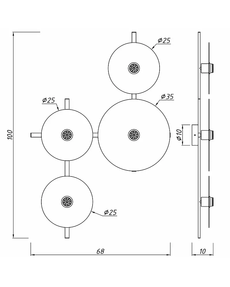 Бра, настінний світильник Imperium Light 7584100.12.01 Kolei E27 4x60W IP20 - фото 3
