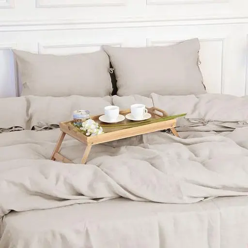 Комплект постільної білизни MirSon Natural Linen Jasmine льон полуторний євро бежево-сірий (2200008269043) - фото 5
