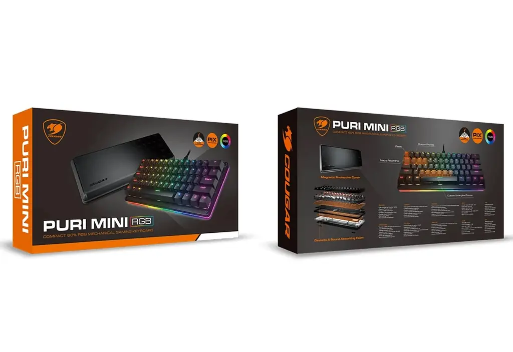 Клавіатура ігрова механічна з підсвіткою Cougar Puri PIX Mini RGB USB Black Eng/Укр - фото 6