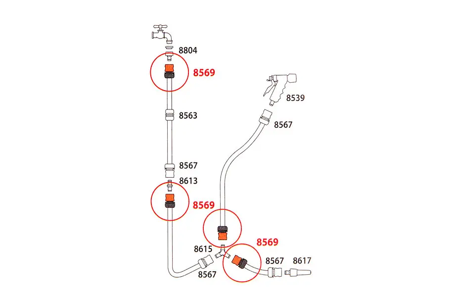 Конектор для поливального шлангу 5/8" з системою "Aquastop" Claber 8569 - фото 4