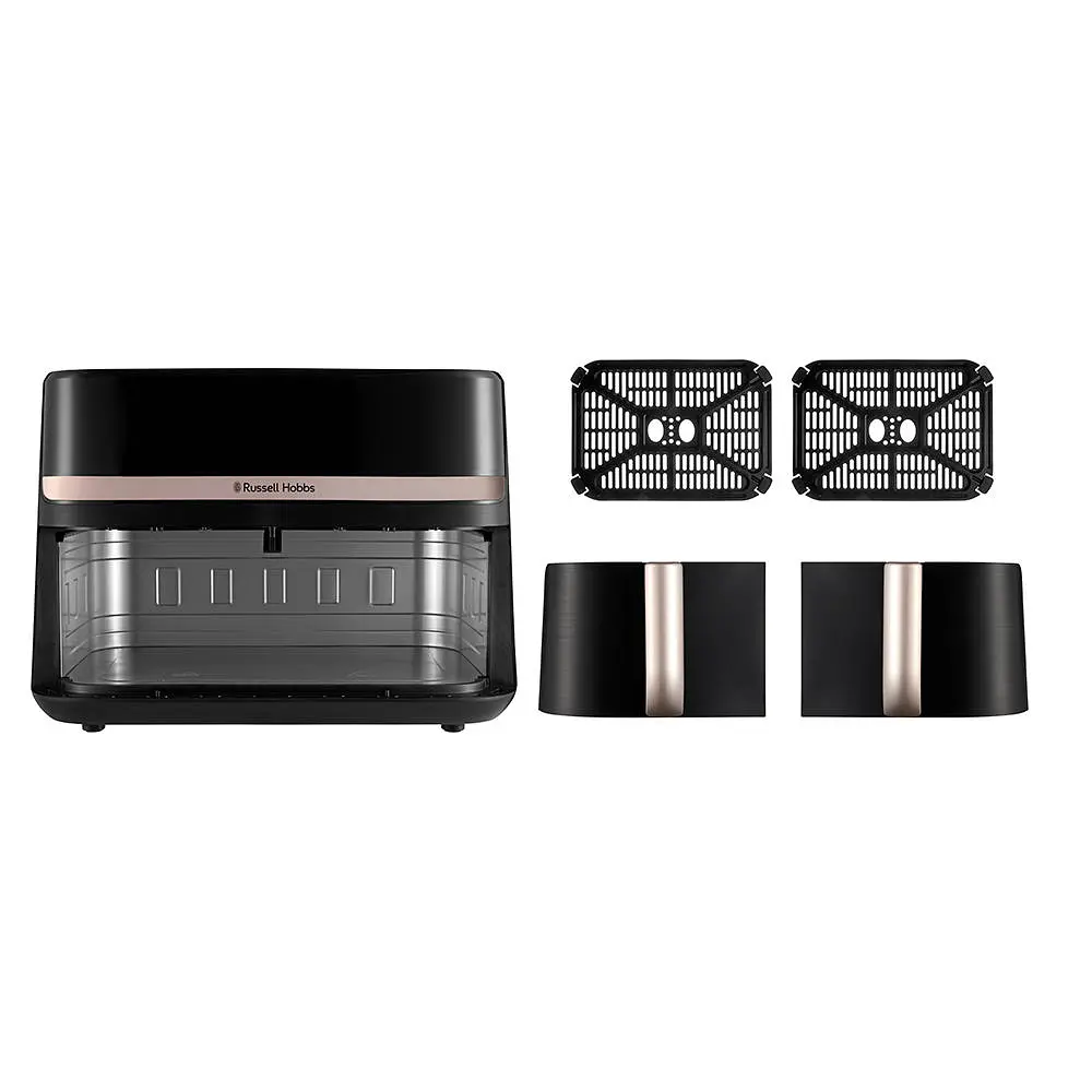Мультипіч Russell Hobbs Satis Fry DualBaske 2800Вт 4.5/4.5л 9 програм пластик чорний - фото 2