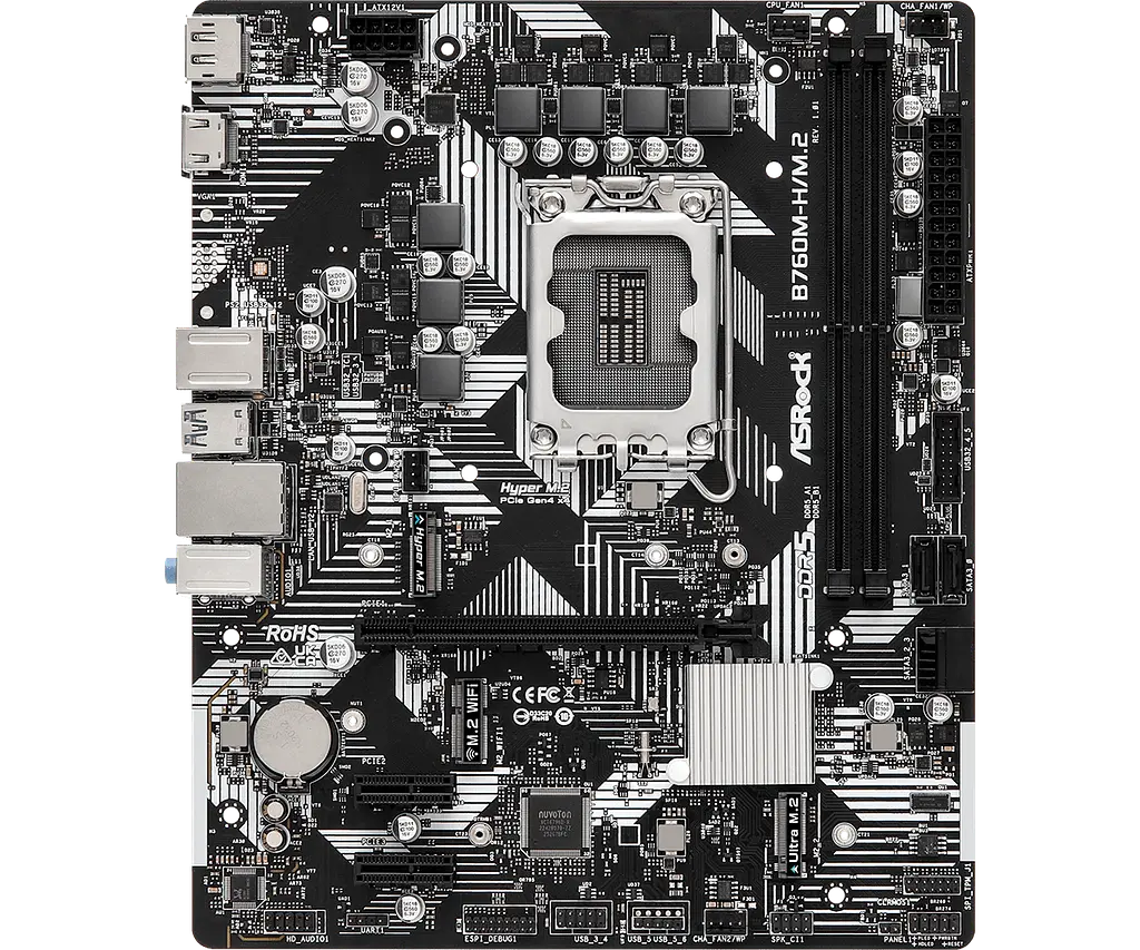 Mатеринська плата ASRock B760M-H/M.2 LGA 1700 (B760M-H2/M.2) - фото 2