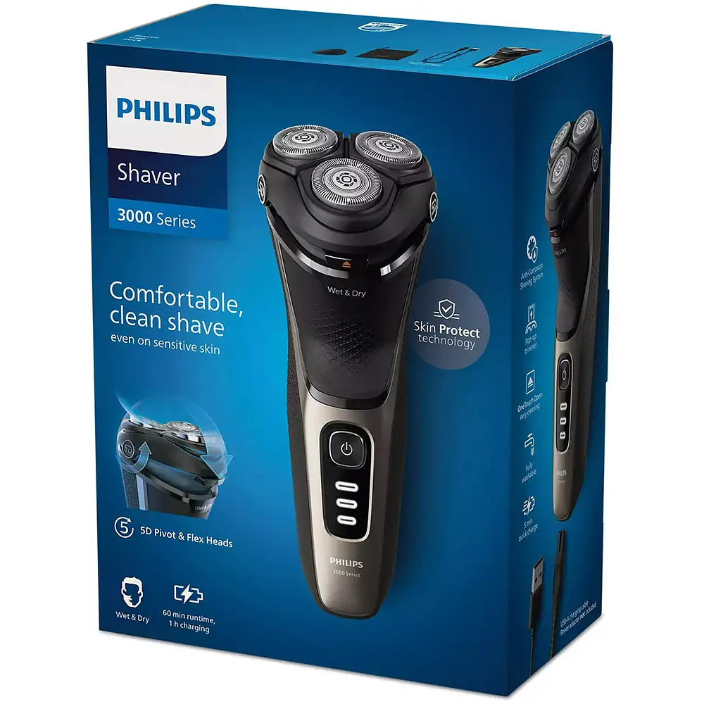 Електробритва Philips Series 3000 S3242/12, золота - фото 2