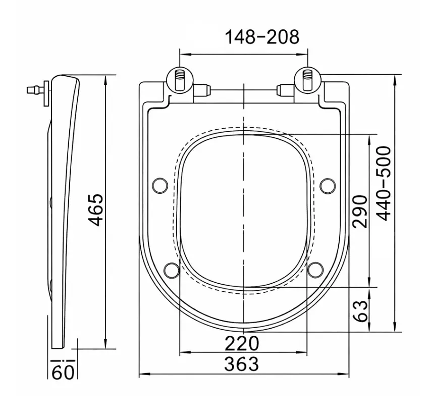 Сидіння для унітазу Qtap (Robin, Scorpio) з мікроліфтом, Slim Duroplast, MagLock QTSC179W48916 - фото 4