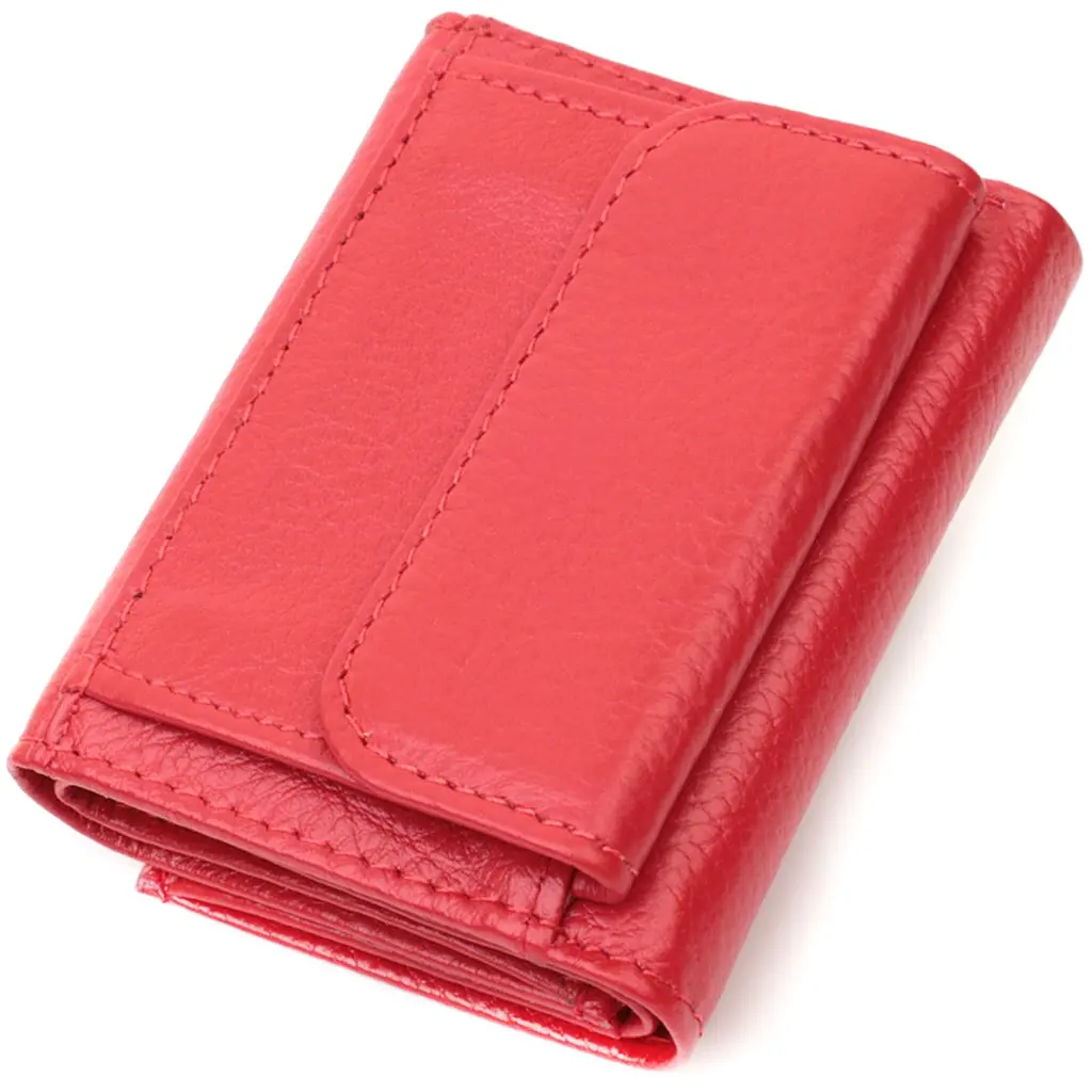 Компактне жіноче портмоне з монетницею із натуральної шкіри ST Leather 22729 червоне - фото 5