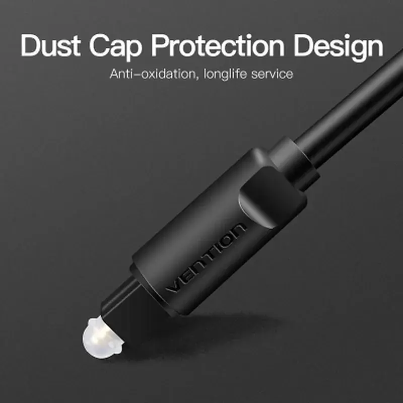 Кабель мультимедійний Optical Toslink 1.5m black Vention (BAEBG) - фото 6