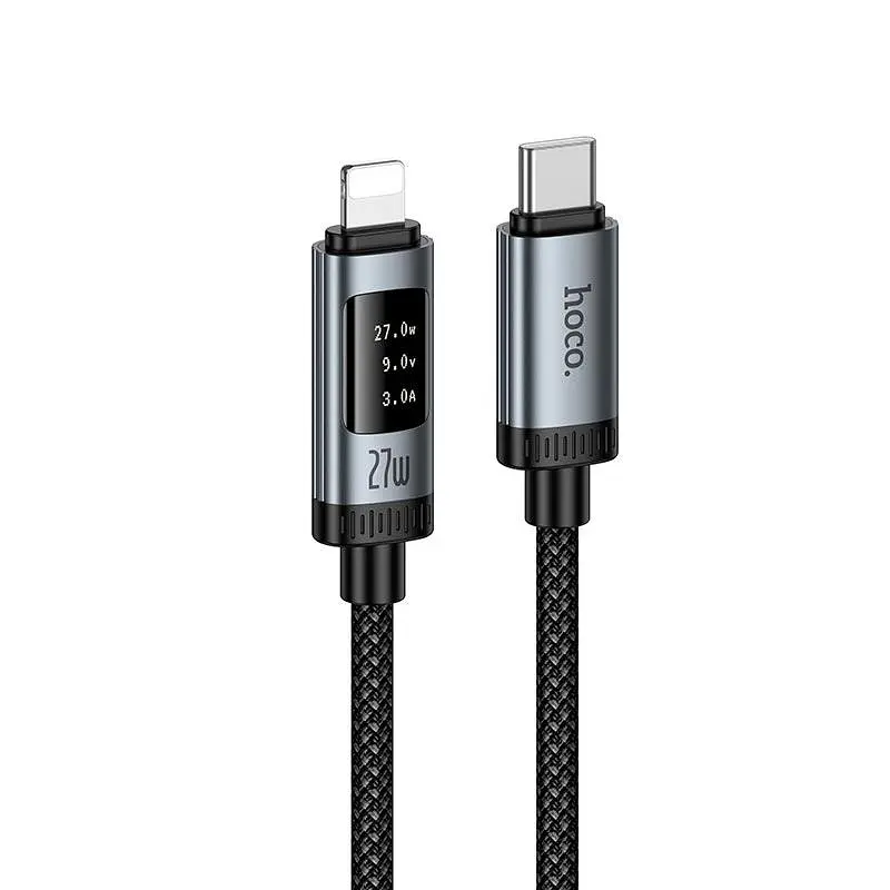 Кабель HOCO C to Lightning Lord PD digital display charging data cable U148 1.2m, 27W