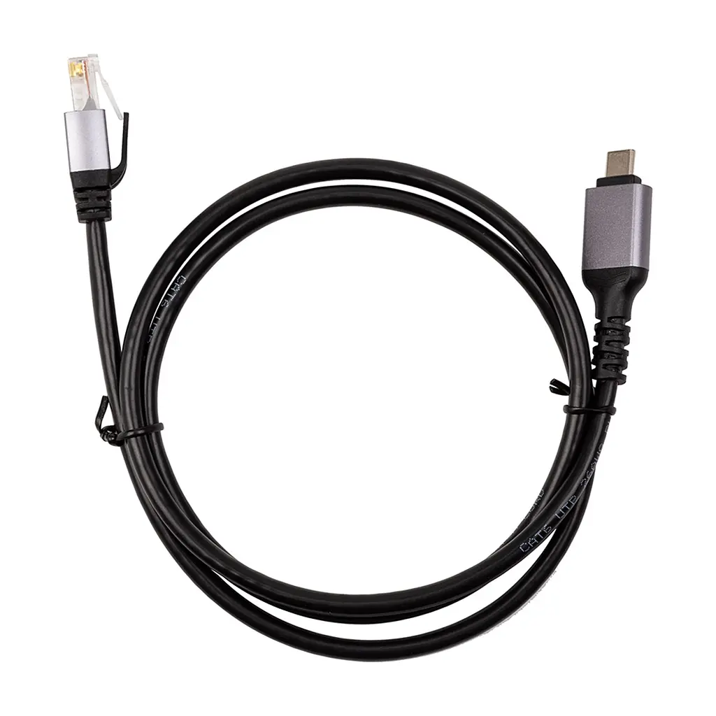 Кабель для передавання даних PowerPlant USB-C to RJ45 Ethernet 1.0m (CA914913)