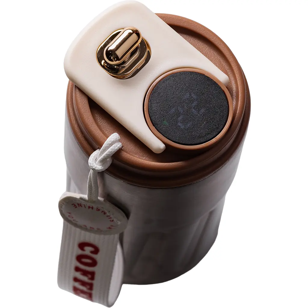 Термочашка Coffee 500 мл з датчиком температури, коричневий Yiwu HP-14-10BR - фото 4