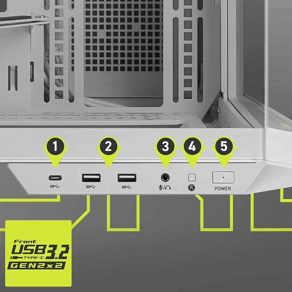 Корпус MSI MAG PANO 100L PZ WHITE (MAG PANO 100L PZ WHITE) без блока питания - фото 4