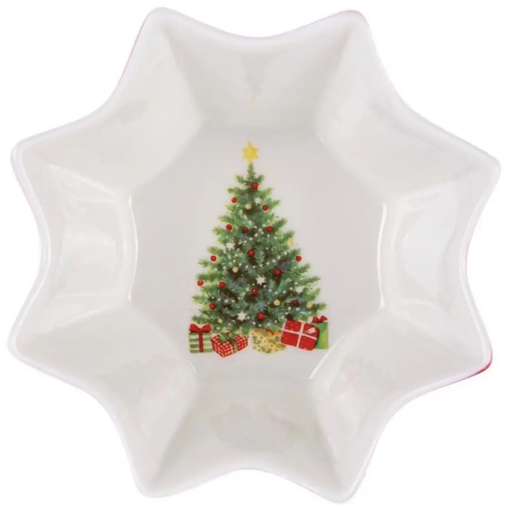Салатник Lefard Christmas Delight 13 см білий з червоним (985-121) - фото 2