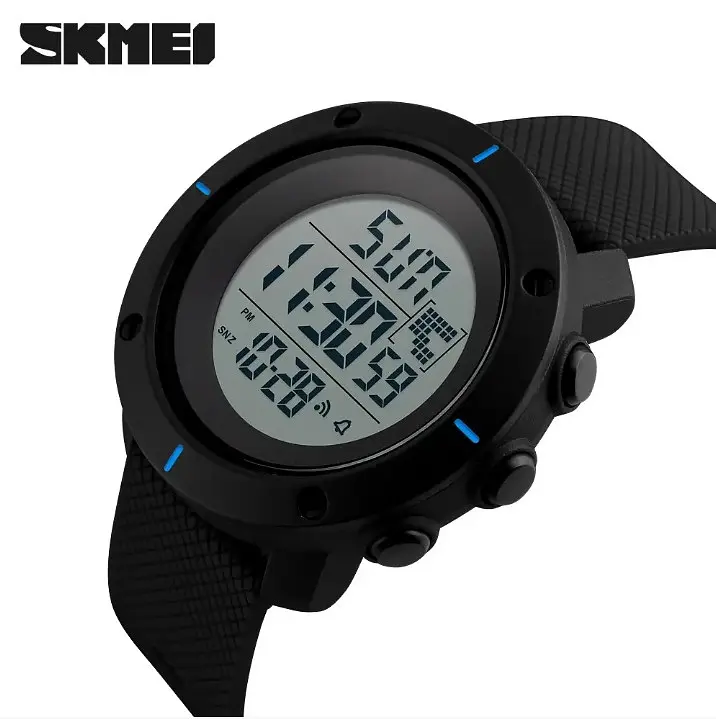 Мужские спортивные часы Skmei 1213 dekker чорные с синим - фото 2